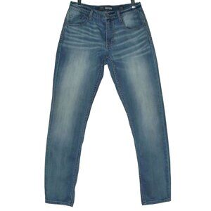 Buckle BKE Mens jeans 31R x 33"inseam Blue Jake Skinny Thick Stitch light wash